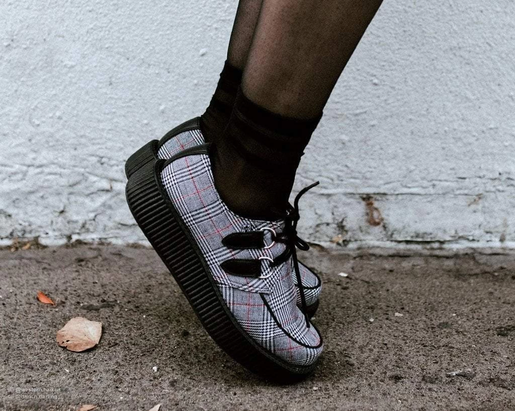 Grey Plaid Viva Low Creeper 4 Grey Plaid Viva Low Creeper - Image 4