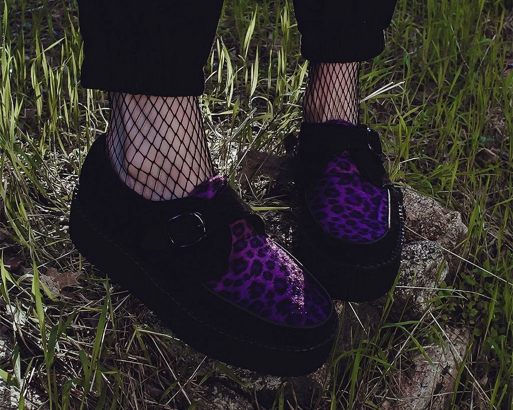 Black & Purple Leopard Monk Buckle Viva Mondo Creeper 7 Black & Purple Leopard Monk Buckle Viva Mondo Creeper - Image 7