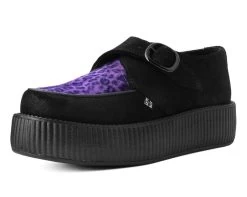 Black & Purple Leopard Monk Buckle Viva Mondo Creeper