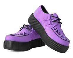 Lavender Faux Suede Viva Mondo Creeper -Urban Sole Shop V9714 BOTH LEAN
