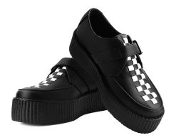 Black & White Checkered Strip Viva Mondo Creeper -Urban Sole Shop V9741 BOTH LEAN 54aee003 0685 4d59 acfc 3b3fffd81826