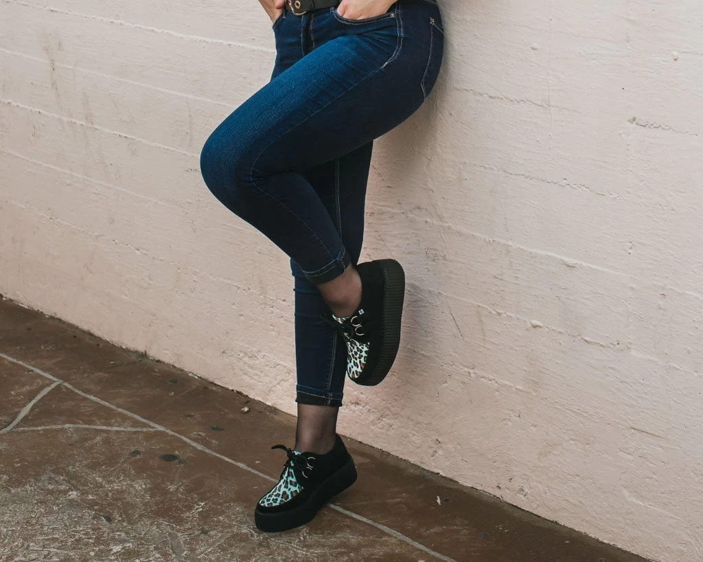 Black & Mint Leopard Viva Mondo Creeper 7 Black & Mint Leopard Viva Mondo Creeper - Image 7