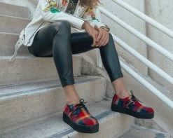 Orange Plaid D-Ring Viva Creeper 11 Orange Plaid D-Ring Viva Creeper -Urban Sole Shop V9907 LF