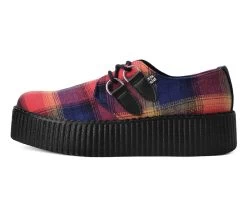 Orange Plaid D-Ring Viva Creeper 10 Orange Plaid D-Ring Viva Creeper -Urban Sole Shop V9907 LEFT PROFILE
