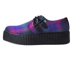 Magenta Plaid D-Ring Viva Creeper -Urban Sole Shop V9908 LEFT PROFILE