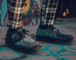 Grey Velvet Interlace Mondo Creeper -Urban Sole Shop V9913 CU M