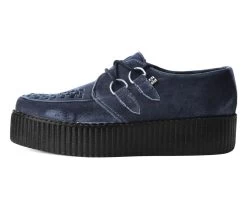 Grey Velvet Interlace Mondo Creeper -Urban Sole Shop V9913 LEFT PROFILE