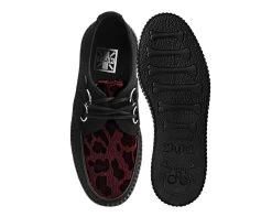 Black & Burgundy Leopard D-Ring Mondo Creeper -Urban Sole Shop V9973 BOTH TOP