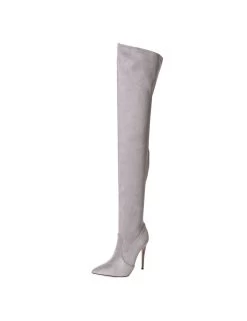 Giaro ARABELLA | GREY VELOUR | THIGH BOOTS | Italian Style -Urban Sole Shop giaro arabella grey velour thigh boots italian sty 2