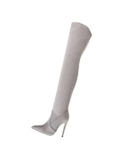 Giaro ARABELLA | GREY VELOUR | THIGH BOOTS | Italian Style -Urban Sole Shop giaro arabella grey velour thigh boots italian sty 8