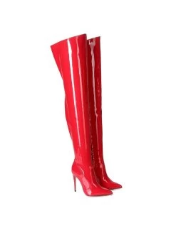 Giaro ARABELLA | RED SHINY | THIGH BOOTS | Italian Style -Urban Sole Shop giaro arabella red shiny thigh boots italian style 4