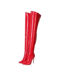 Giaro ARABELLA | RED SHINY | THIGH BOOTS | Italian Style -Urban Sole Shop giaro arabella red shiny thigh boots italian style 5