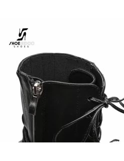 Giaro Black Ankle Boots With Ultra High Silver Metal Heels And Lacing -Urban Sole Shop giaro black ankle boots with ultra high silver met 9