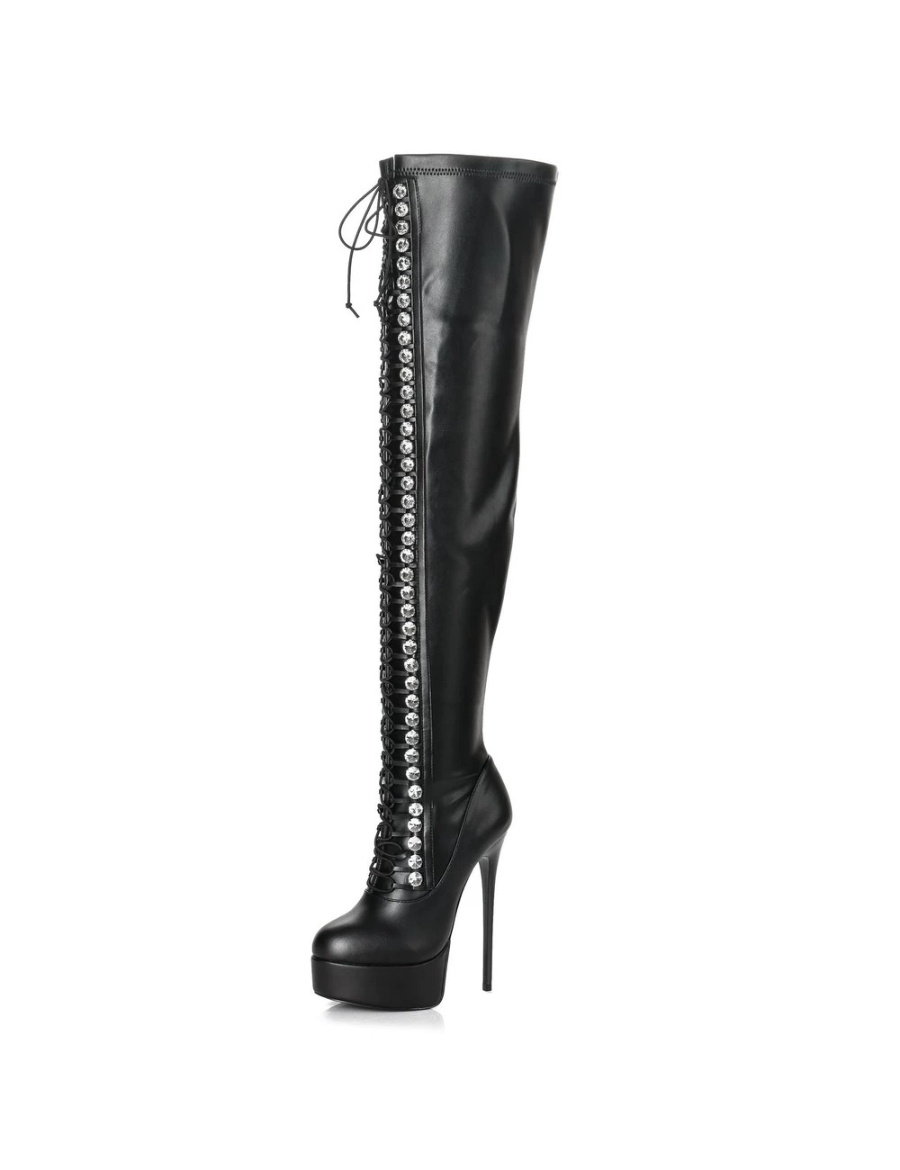 Giaro Black Lace-up Giaro "DOMINIQUE" Thigh Boots 2 Giaro Black Lace-up Giaro "DOMINIQUE" Thigh Boots - Image 2