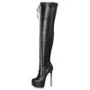 Giaro Black Lace-up Giaro "DOMINIQUE" Thigh Boots