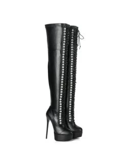 Giaro Black Lace-up Giaro "DOMINIQUE" Thigh Boots 12 Giaro Black Lace-up Giaro "DOMINIQUE" Thigh Boots -Urban Sole Shop giaro black lace up giaro dominique thigh boots 4