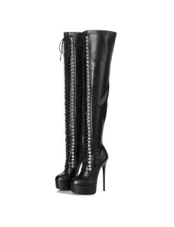 Giaro Black Lace-up Giaro "DOMINIQUE" Thigh Boots 13 Giaro Black Lace-up Giaro "DOMINIQUE" Thigh Boots -Urban Sole Shop giaro black lace up giaro dominique thigh boots 5
