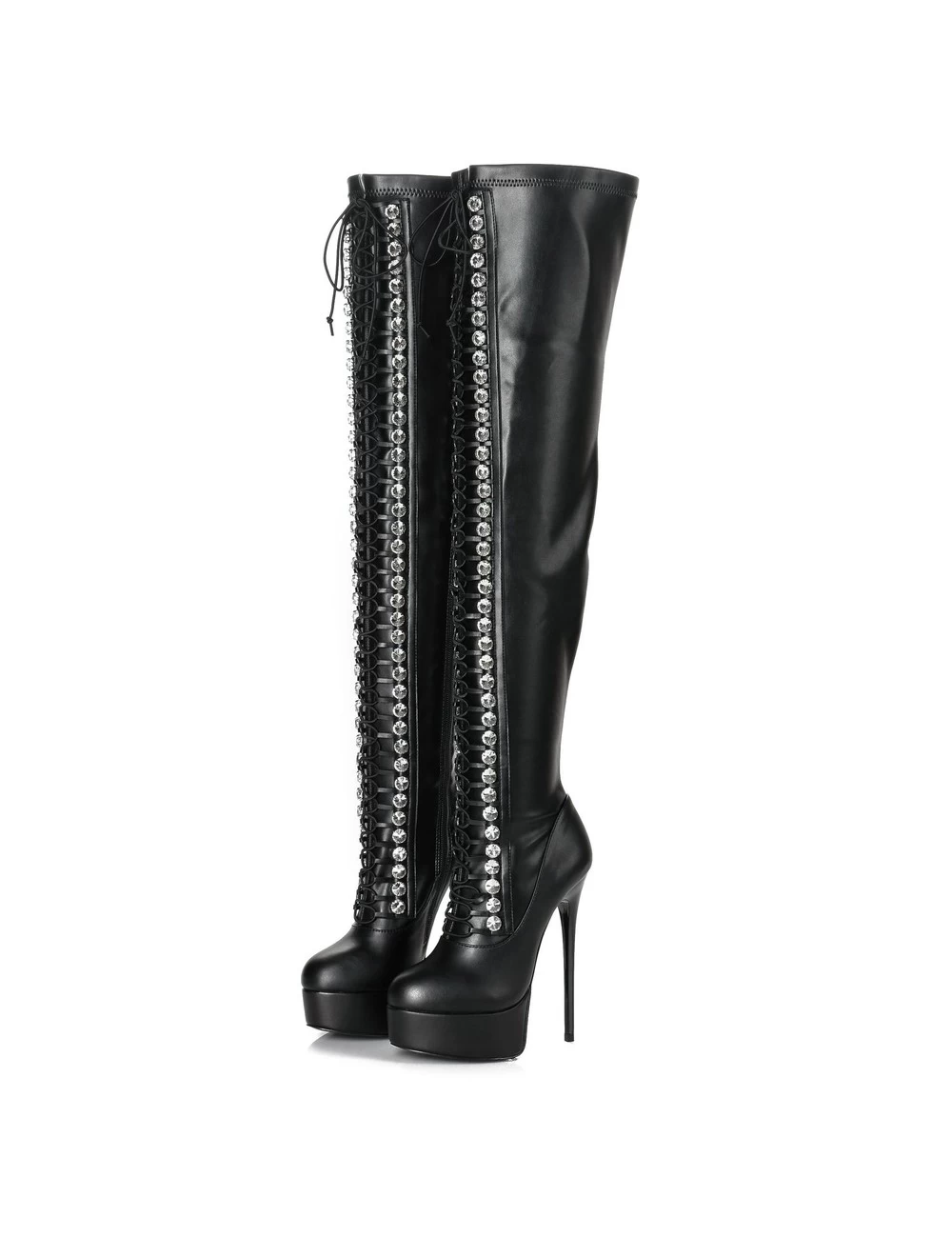 Giaro Black Lace-up Giaro "DOMINIQUE" Thigh Boots 6 Giaro Black Lace-up Giaro "DOMINIQUE" Thigh Boots - Image 6