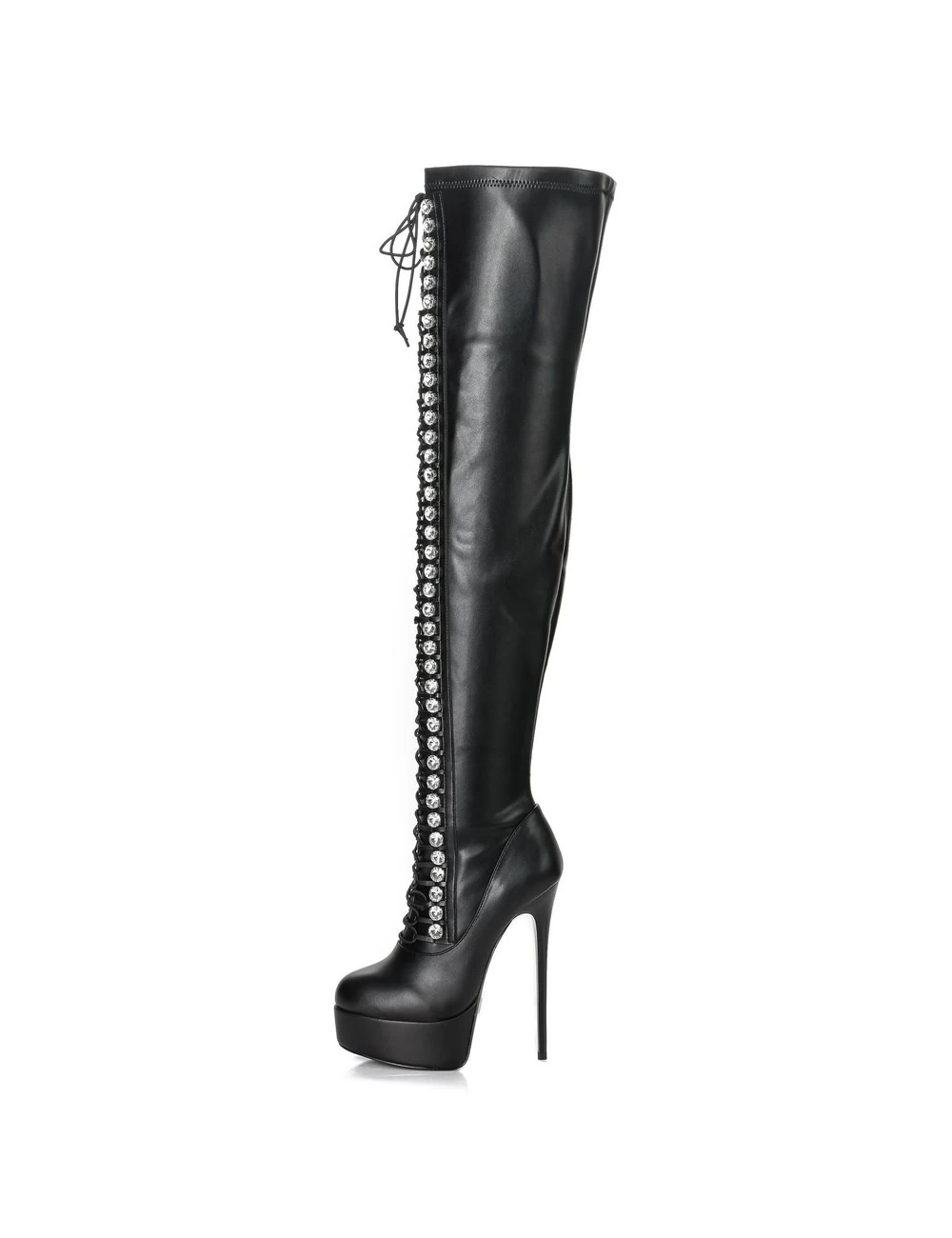 Giaro Black Lace-up Giaro "DOMINIQUE" Thigh Boots 1 Giaro Black Lace-up Giaro "DOMINIQUE" Thigh Boots