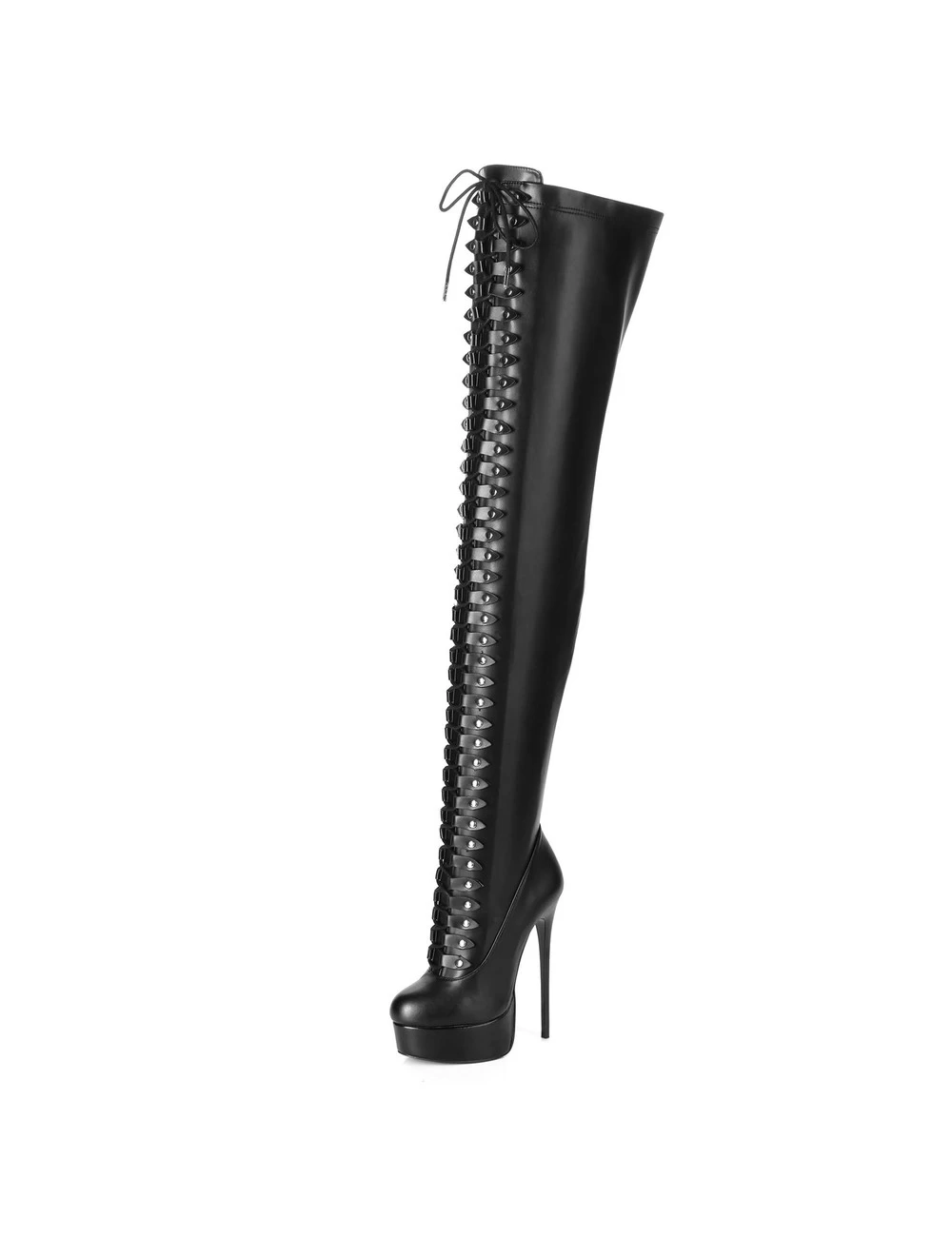 Giaro Black Lace-up Ultra "Galana MOUCHARDE" Thigh Boots 2 Giaro Black Lace-up Ultra "Galana MOUCHARDE" Thigh Boots - Image 2