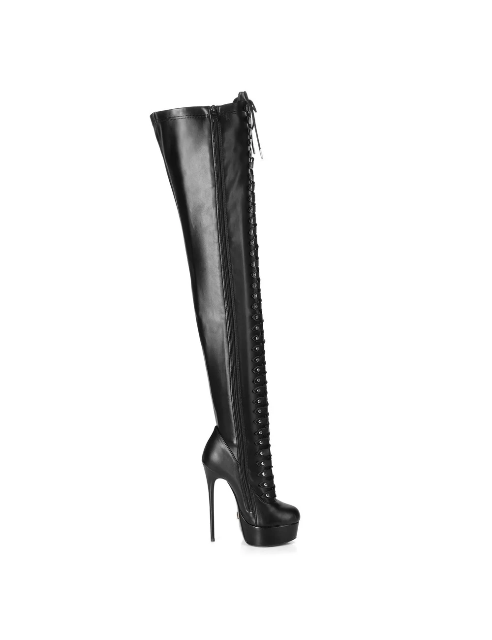 Giaro Black Lace-up Ultra "Galana MOUCHARDE" Thigh Boots 4 Giaro Black Lace-up Ultra "Galana MOUCHARDE" Thigh Boots - Image 4