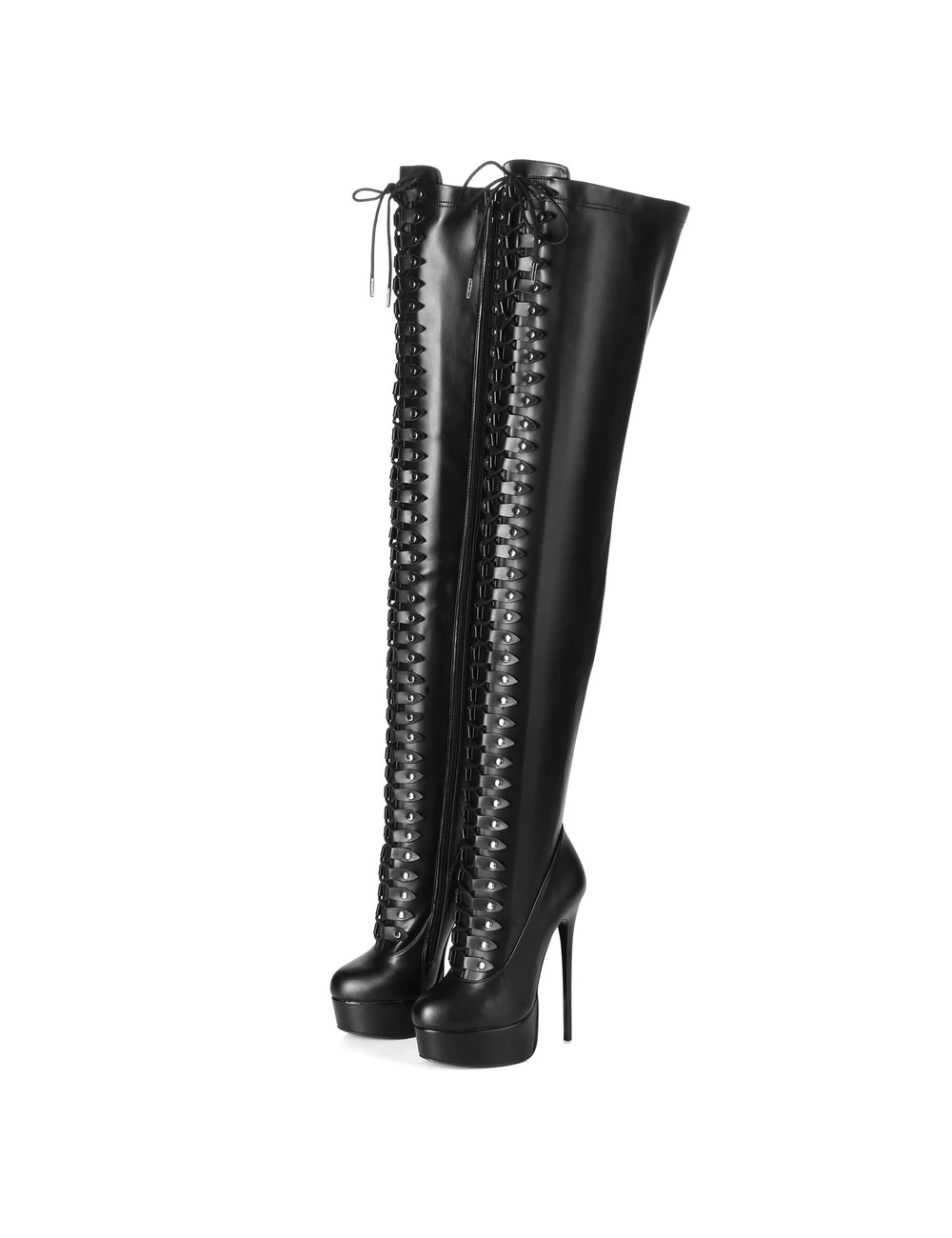Giaro Black Lace-up Ultra "Galana MOUCHARDE" Thigh Boots 6 Giaro Black Lace-up Ultra "Galana MOUCHARDE" Thigh Boots - Image 6