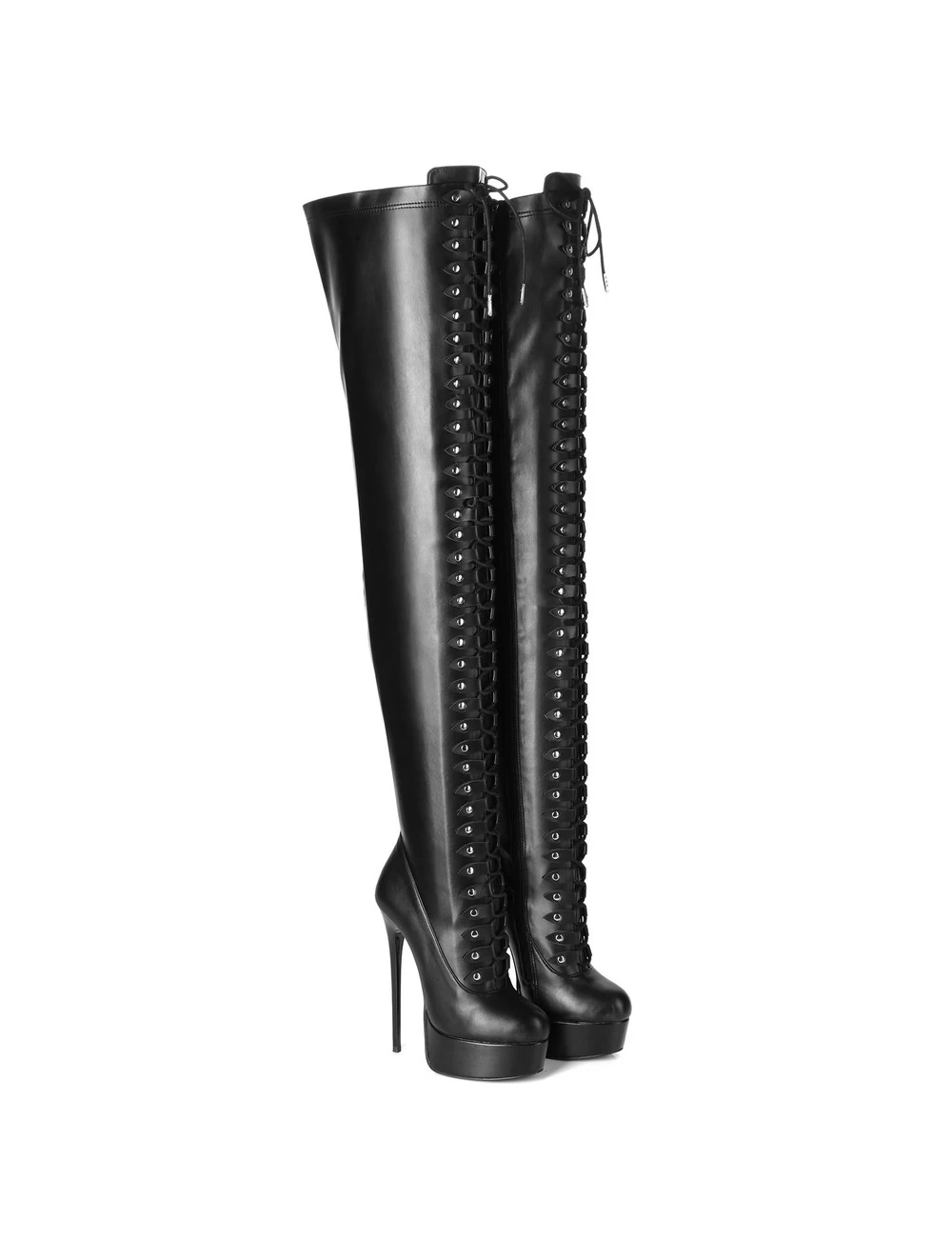 Giaro Black Lace-up Ultra "Galana MOUCHARDE" Thigh Boots 8 Giaro Black Lace-up Ultra "Galana MOUCHARDE" Thigh Boots - Image 8
