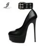 Giaro Black Matte Giaro "Posessed" Platform Pumps With Big Belt