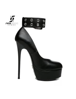 Giaro Black Matte Giaro "Posessed" Platform Pumps With Big Belt -Urban Sole Shop giaro black matte giaro posessed platform pumps wi 5