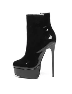 Giaro Black Shiny Giaro "Galana" Ankle Boots