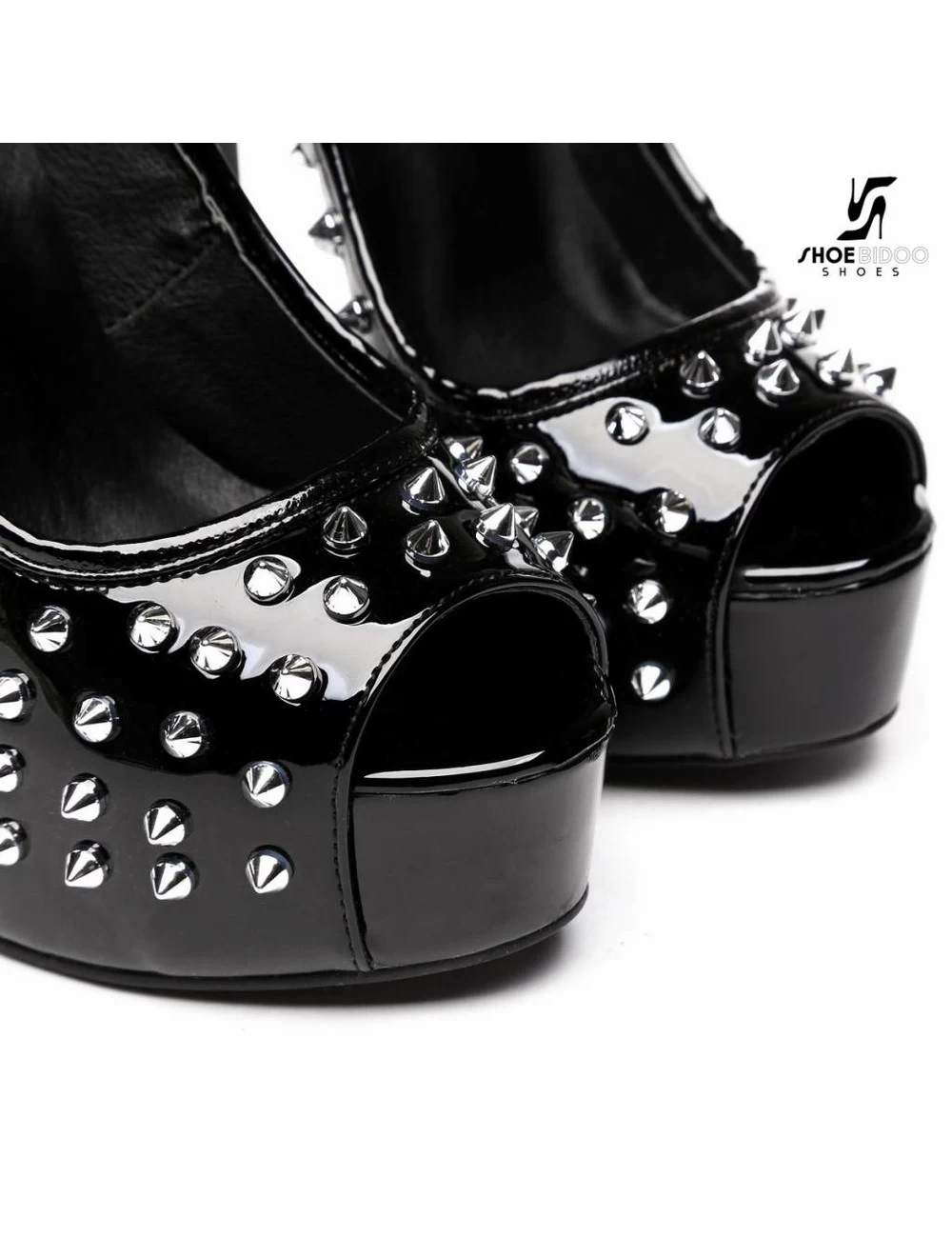 Giaro Black Shiny Giaro "Galana" Platforms With Spikes 7 Giaro Black Shiny Giaro "Galana" Platforms With Spikes - Image 7