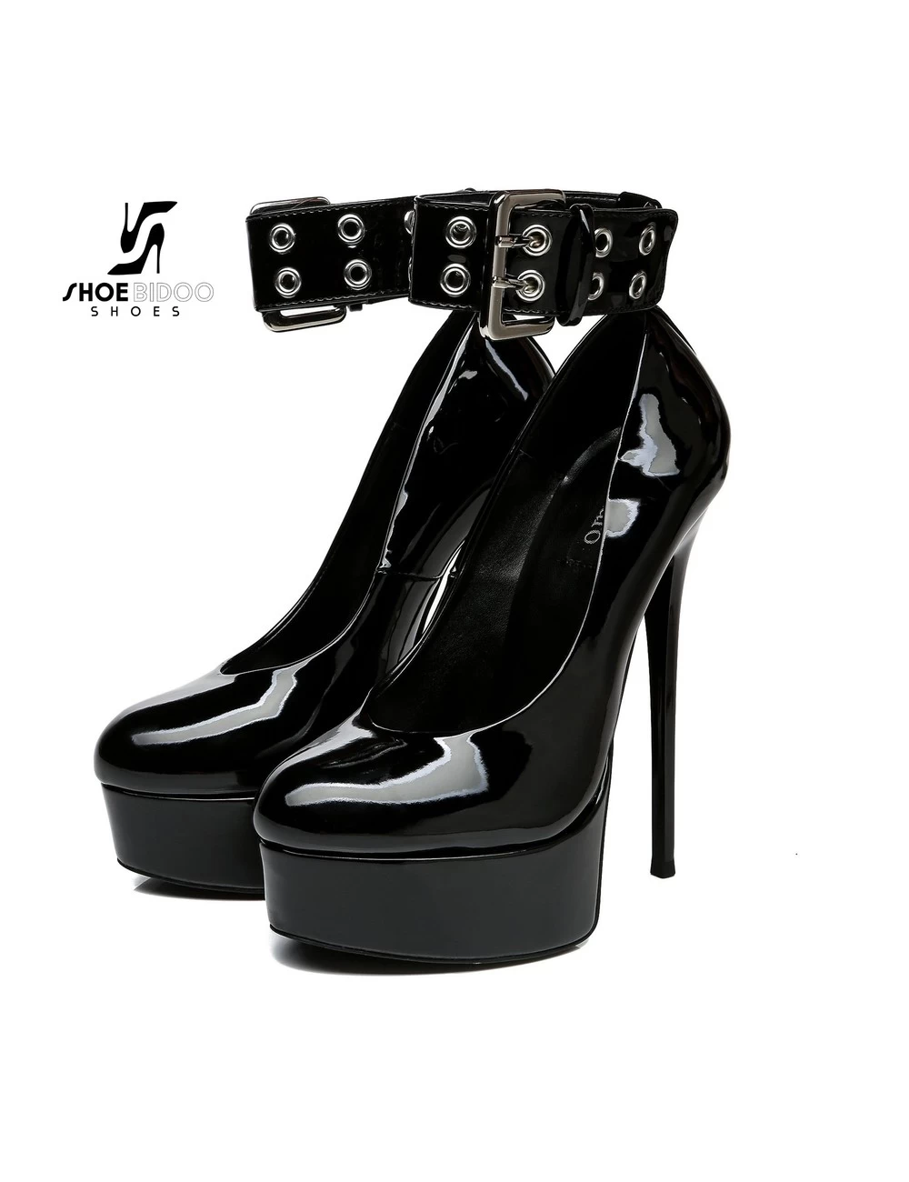 Giaro Black Shiny Giaro "Posessed" Platform Pumps With Big Belt 7 Giaro Black Shiny Giaro "Posessed" Platform Pumps With Big Belt - Image 7