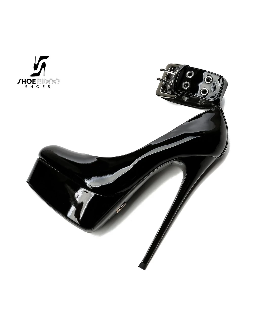 Giaro Black Shiny Giaro "Posessed" Platform Pumps With Big Belt 10 Giaro Black Shiny Giaro "Posessed" Platform Pumps With Big Belt - Image 10