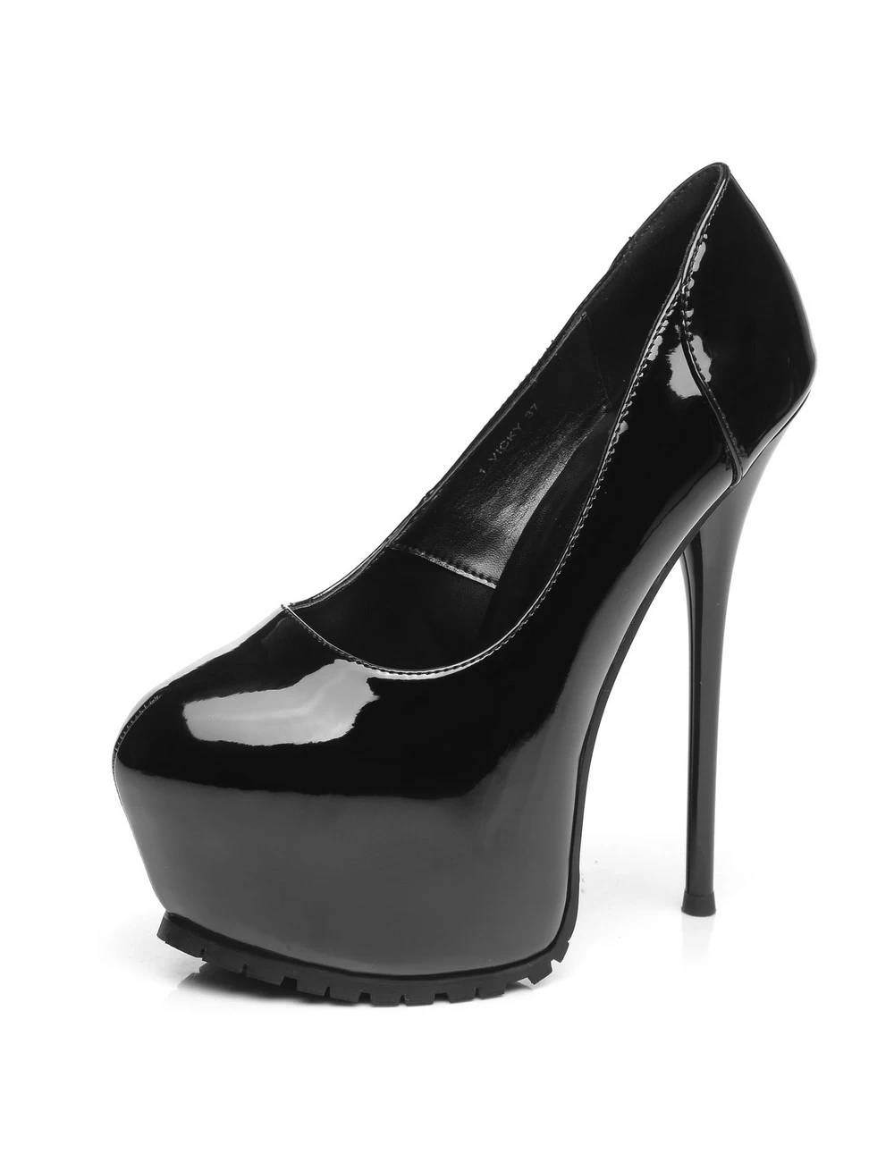 Giaro Black Shiny Giaro "Profile" Platform Pumps 2 Giaro Black Shiny Giaro "Profile" Platform Pumps - Image 2
