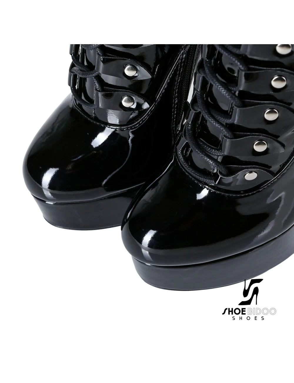 Giaro Black Shiny Lace-up Ultra "Galana MAHAUTE" Knee Boots 9 Giaro Black Shiny Lace-up Ultra "Galana MAHAUTE" Knee Boots - Image 9