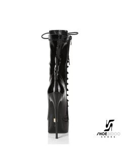 Giaro Black Shiny Lace-up Ultra "Galana MIATLA" Ankle Boots -Urban Sole Shop giaro black shiny lace up ultra galana miatla ankl 3