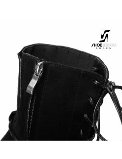 Giaro Black Suede Ankle Boots With Ultra High Silver Metal Heels And Lacing -Urban Sole Shop giaro black suede ankle boots with ultra high silv 9