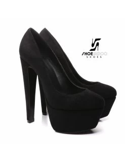 Giaro Black Velour Giaro "Destroyer" Platform Pumps With High Thick Heels -Urban Sole Shop giaro black velour giaro destroyer platform pumps 5