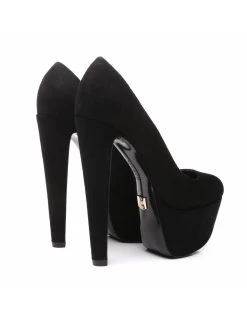 Giaro Black Velour Giaro "Destroyer" Platform Pumps With High Thick Heels -Urban Sole Shop giaro black velour giaro destroyer platform pumps 7
