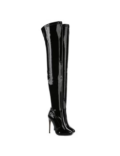 Giaro Giaro BELINDA BLACK SHINY THIGH BOOTS 14 Giaro Giaro BELINDA BLACK SHINY THIGH BOOTS -Urban Sole Shop giaro giaro belinda black shiny thigh boots 4