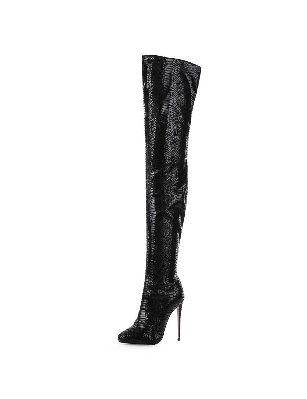 Giaro Giaro BELINDA BLACK SNAKE THIGH BOOTS 2 Giaro Giaro BELINDA BLACK SNAKE THIGH BOOTS - Image 2