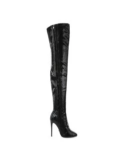 Giaro Giaro BELINDA BLACK SNAKE THIGH BOOTS 13 Giaro Giaro BELINDA BLACK SNAKE THIGH BOOTS -Urban Sole Shop giaro giaro belinda black snake thigh boots 3