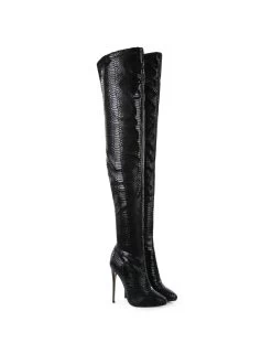 Giaro Giaro BELINDA BLACK SNAKE THIGH BOOTS 14 Giaro Giaro BELINDA BLACK SNAKE THIGH BOOTS -Urban Sole Shop giaro giaro belinda black snake thigh boots 4