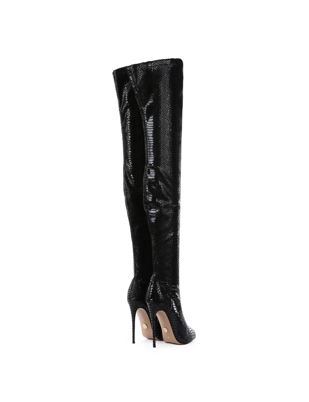 Giaro Giaro BELINDA BLACK SNAKE THIGH BOOTS 6 Giaro Giaro BELINDA BLACK SNAKE THIGH BOOTS - Image 6