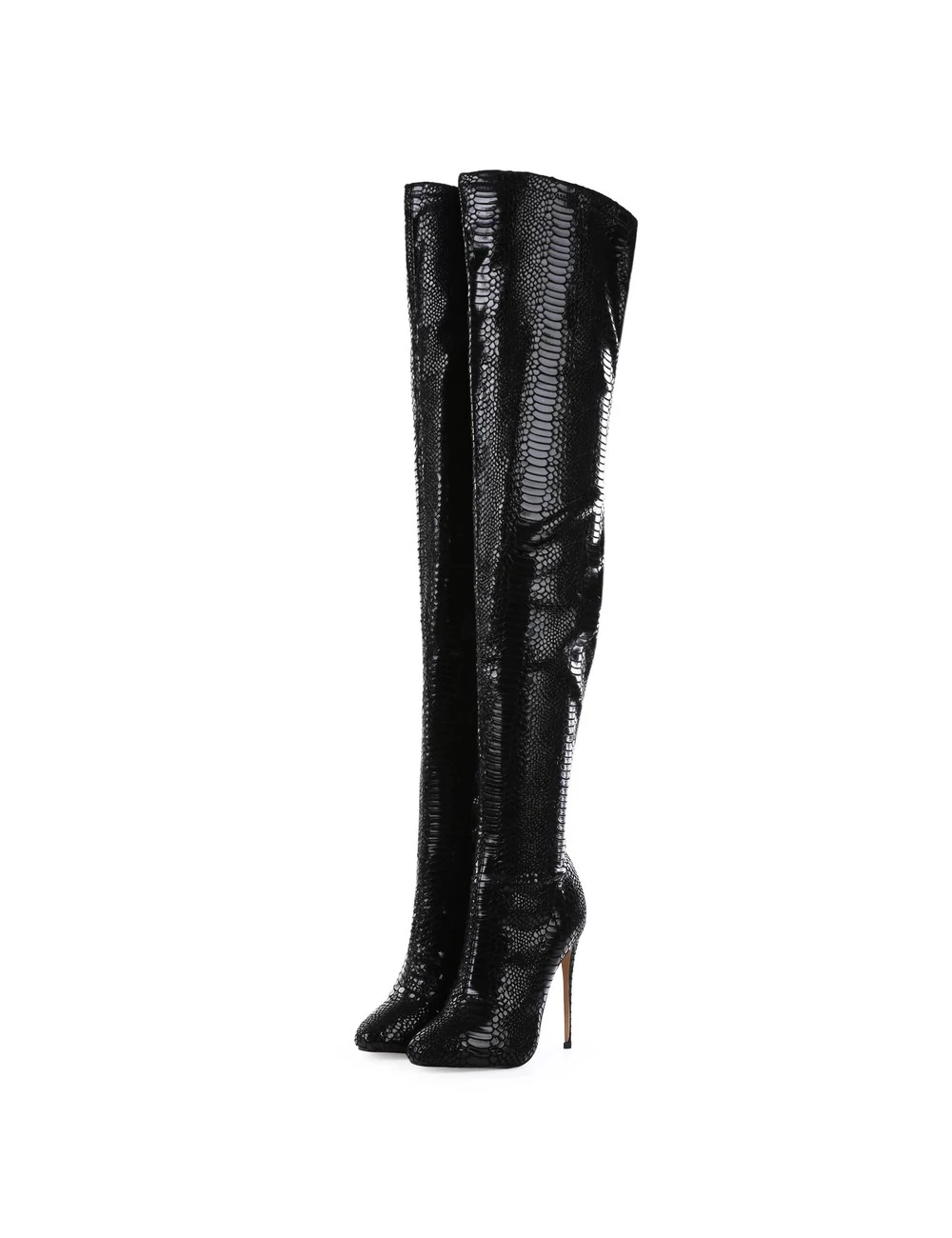 Giaro Giaro BELINDA BLACK SNAKE THIGH BOOTS 7 Giaro Giaro BELINDA BLACK SNAKE THIGH BOOTS - Image 7