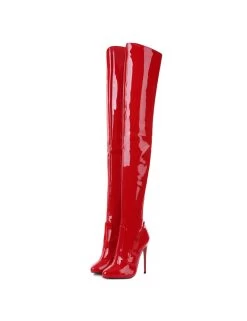 Giaro Giaro BELINDA RED SHINY THIGH BOOTS -Urban Sole Shop giaro giaro belinda red shiny thigh boots 6