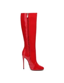 Giaro Giaro BRANDY RED SHINY KNEE BOOTS -Urban Sole Shop giaro giaro brandy red shiny knee boots 3
