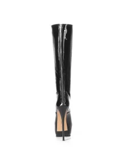 Giaro Giaro Cameron Black Shiny Knee Boots - Back Zipper -Urban Sole Shop giaro giaro cameron black shiny knee boots back zi 2