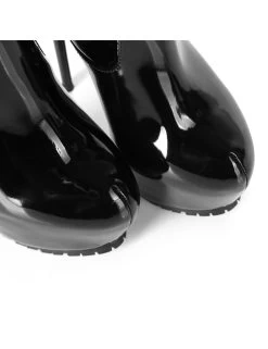 Giaro Giaro Cameron Black Shiny Knee Boots - Back Zipper -Urban Sole Shop giaro giaro cameron black shiny knee boots back zi 7