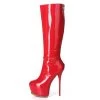 Giaro Giaro Cameron Red Shiny Knee Boots - Back Zipper